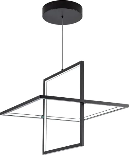 Candelabro LED moderno – Lámpara colgante cuadrada, estilo contemporáneo, regulable para sala, comedor, dormitorio, cocina, sala de estudio, 65 W,
