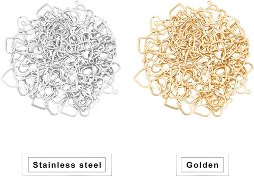 Miniatura 5 de UNICRAFTALE Heart Stainless Steel Charms Open Heart Floating Pendants Hollow Charms for DIY Jewelry Bracelets Necklace Making