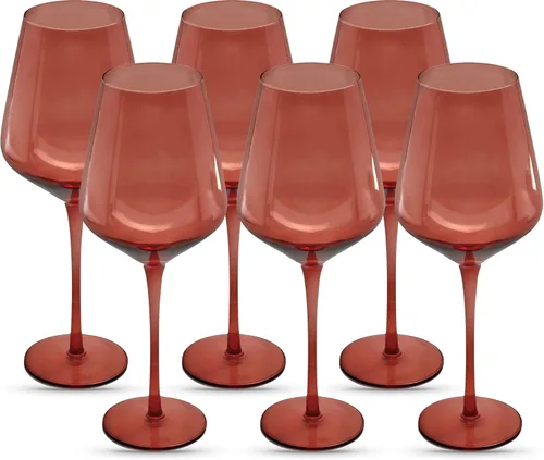 Miniatura 11 de Saludi Original Copas de Vino Azul Claro Marino, 16.5oz (Juego de 6) Con Tallo de Color Único Verde Turquesa Espuma de Mar - Ideal para Todos