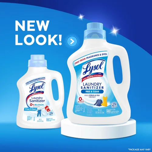 Miniatura 9 de Lysol Aditivo Sanitizante para Lavandería, Free & Clear, Libre de Fragancias y Colorantes, Sanitizante para Lavandería 0% Blanqueador, Eliminador