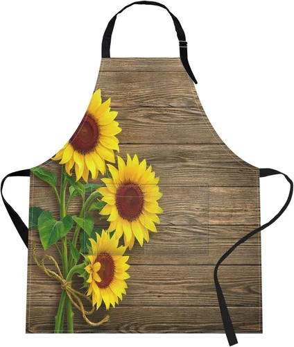 Miniatura 33 de Britimes Delantal de cocina para el hogar, cocina, horneado, jardinería, para mujeres y hombres, con bolsillos, beige, abstracto, textura