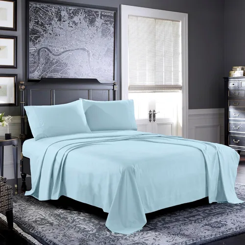 Miniatura 15 de Pure Bedding Sábanas – Juego de sábanas individuales [3 piezas, azul cielo] – Hotel Luxury 1800 microfibra cepillada – Suave y transpirable – Sábana