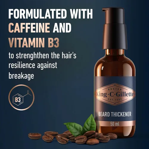 Miniatura 5 de King C. Gillette Espesante de barba formulado con complejo de vitamina B y cafeína, 1.7 onzas
