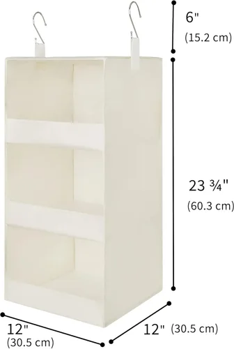 Miniatura 3 de GRANNY SAYS Organizador colgante de 3 estantes, almacenamiento plegable para colgar en el armario, estantes colgantes para armarios y armarios de 3