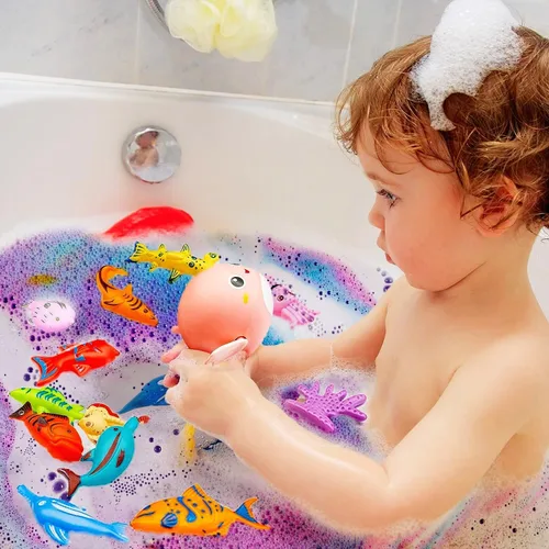 Miniatura 4 de Bombas de baño para niños con juegos de pesca sorpresa en el interior para niñas y niños, juego de regalo de 20 bombas de baño para niños, bomba