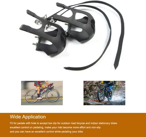 Miniatura 6 de EKDJKK 1 par de pedales de bicicleta con clip para los dedos del pie y correa, jaulas de clips para dedos de bicicleta, cubierta de pie de pedal