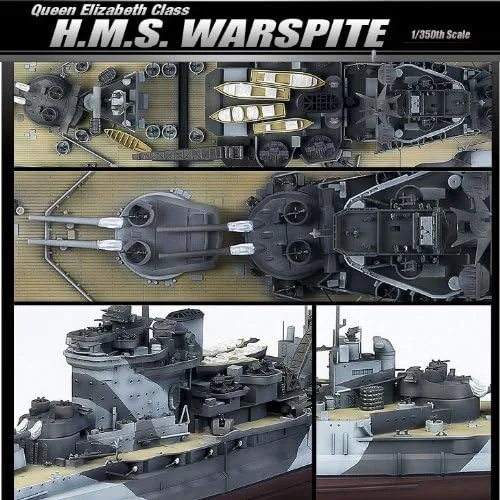Miniatura 3 de Academy Hobby Model Kits a escala: barcos de batalla y kits de portaaviones (1/350 H.M.S. WARSPITE)
