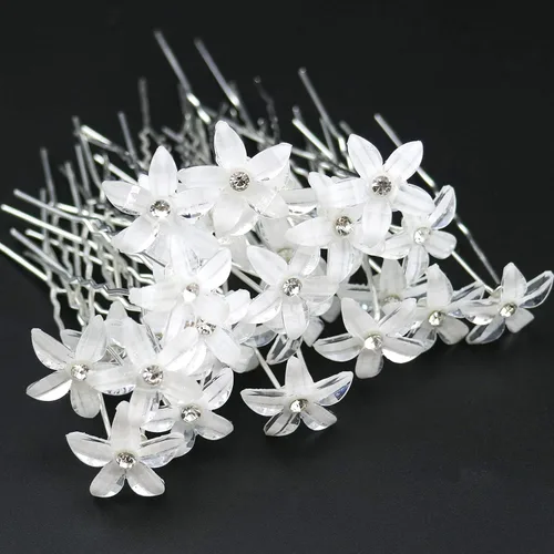 Miniatura 8 de 30 horquillas para el pelo de novia de boda con flores moradas, clip de cabeza de novia, pasadores de pelo con diamantes de imitación de cristal