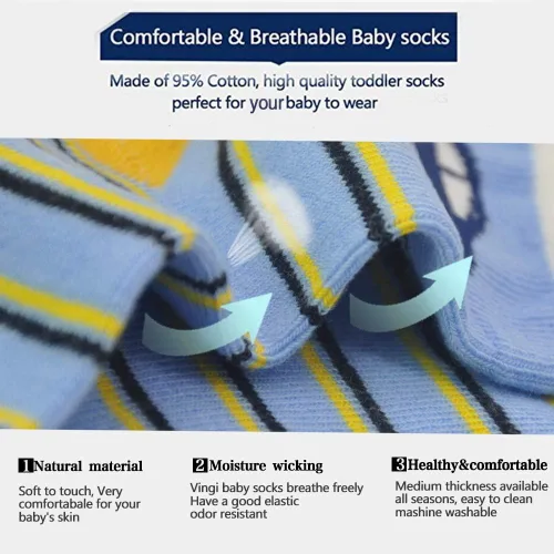 Miniatura 4 de Calcetines antideslizantes para niños pequeños con agarre 12 pares de calcetines antideslizantes para niños y niñas para niños de 1 a 7 años