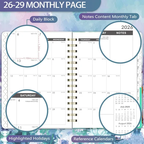 Miniatura 4 de Agenda mensual 2026-2029, planificador de 3 años 2026-2029, julio 2026-junio 2029, calendario mensual, 6.3 x 8.4 pulgadas, calendario de 36 meses