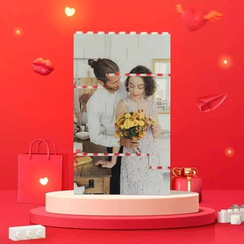 Ladrillo de Construcción Personalizado Rompecabezas de Bloque de Foto Personalizada con Forma Vertical-Rectangular Imagen Personalizada Regalos del