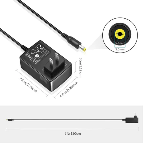 Miniatura 6 de Fuente de alimentación universal de 5 V, 2 A, 1 A, adaptador de CA universal, DC 5 voltios, 1.5 A, 1.2 A, 0.5 A, cable de alimentación de repuesto