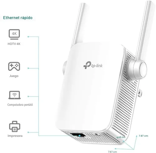 Miniatura 3 de TP-Link N300 Extensor WiFi (RE105), Extensor de Señal WiFi para el Hogar, Extensor de Rango WiFi de Banda Única, Amplificador de Internet, Soporta