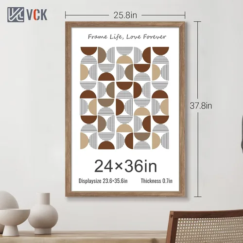 Miniatura 152 de VCK Marcos para póster de madera maciza de 22.375 x 34 pulgadas, marco de fotos A1 negro con montaje en pared, paquete de 3