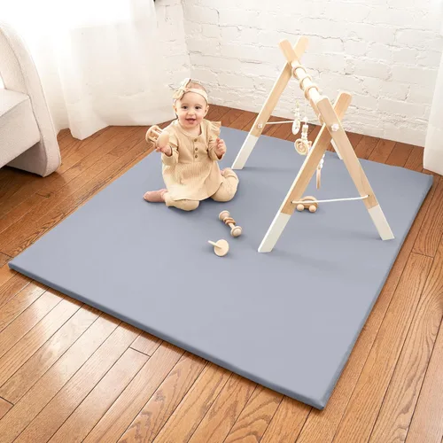Miniatura 7 de Elegante Alfombra de Juego de Cuero Vegano para Bebé - Alfombra de Piso Suave y Fácil de Limpiar que Crea un Área de Juego Segura para tu Bebé - La