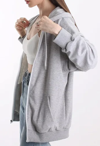 Miniatura 2 de MAJECLO - Sudadera con capucha para mujer, diseño de botón con bloque
