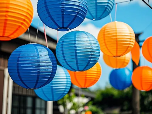 Miniatura 13 de Linternas de papel decorativas verdes y naranjas, 15 piezas, para colgar en fiestas de despedida de soltera, boda, cumpleaños, baby shower