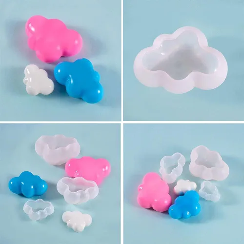 Miniatura 7 de Molde de silicona de fundición de resina en forma de nube 3D, molde para velas de jabón, para bricolaje, resina epoxi, manualidades, decoraciones