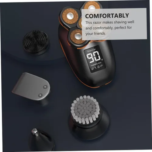 Miniatura 8 de Beavorty 1pc de cinco cabezas recargable afeitadora autoservicio para hombres, diseño de materiales, novio, papá, marido, negro