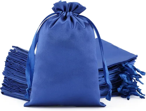 Miniatura 25 de Bolsas de regalo pequeñas de satén negro, 30 unidades de 3 x 4 con cordón, para aula de niños, boda, cumpleaños, graduación, recuerdos de fiesta