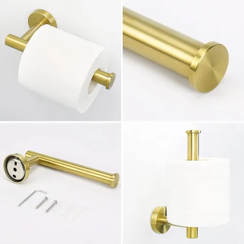 Miniatura 3 de NearMoon 2 piezas de accesorios de baño, anillo de toalla y soporte de papel higiénico, colgador de toallas de baño de acero inoxidable y soporte