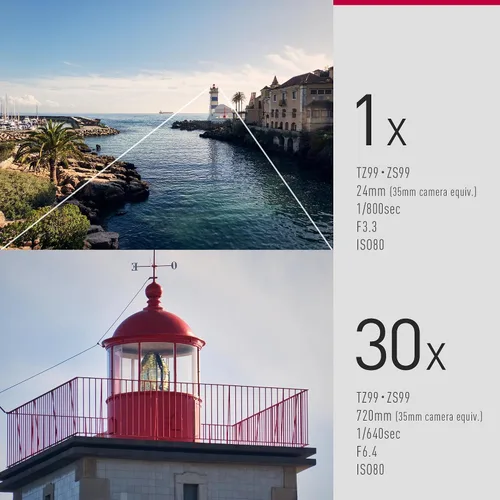 Miniatura 5 de Panasonic LUMIX ZS99 - Cámara compacta de apuntar y disparar, cámara compacta para viajes con zoom 30x con lente de zoom 24-720mm, y video/foto 4K