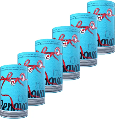 Miniatura 12 de Renova - Juego de rollos de toallas de papel, 2 rollos, 2 capas, 120 hojas altamente absorbentes, eleva tu imagen con estilo profesional y Azul