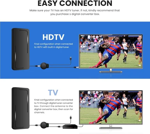 Miniatura 6 de Antena de TV digital 2026 para exteriores de largo alcance para canales locales, HD resistente al agua, cable HDTV de 25 pies para Smart TV