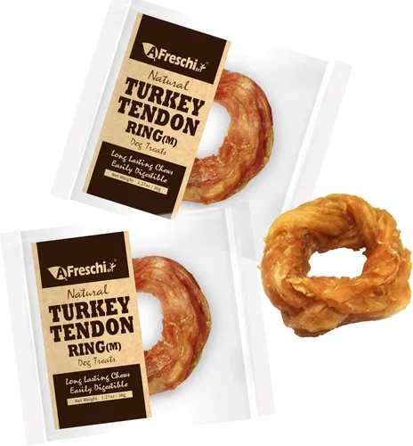 AFreschi - Premios masticables de tendón de pavo para perros y cachorros, Signature Series, ingrediente de EE. UU., hipoalergénico, fácil de