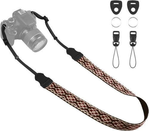 Miniatura 18 de Correa universal para cámara, correa para el cuello de la cámara, correas de hombro ajustables compatibles con Canon, Fujifilm, Nikon, Olympus