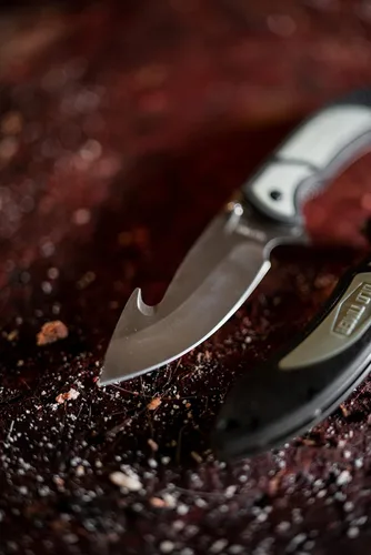 Miniatura 5 de Old Timer Trail Boss - Cuchillo plegable con gancho intestinal de 8 pulgadas con acero inoxidable de alto carbono, mango de agarre de TPE