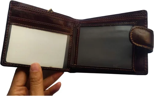 Miniatura 87 de Hombres Cool Eagle Wolf Caballo Totem Cuero Vaca Vertical Cartera Cremallera Multi-tarjeta Titular, Tótem de caballo, Minimalista