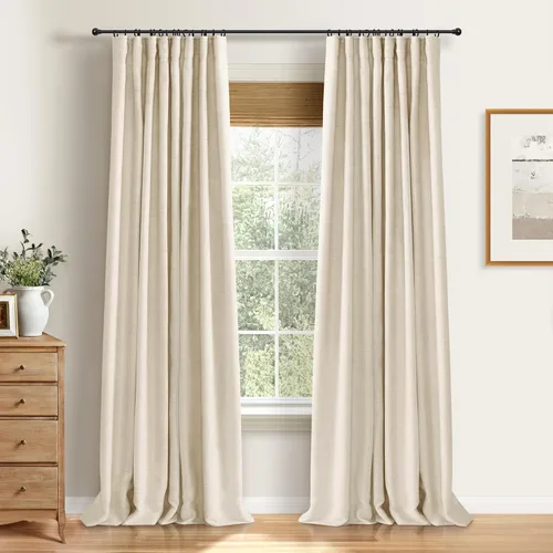 Miniatura 12 de 100% Blackout Shield Cortinas opacas completas para dormitorio de 63 pulgadas de largo, juego de 2 paneles, anillos de clip/bolsillo para barra