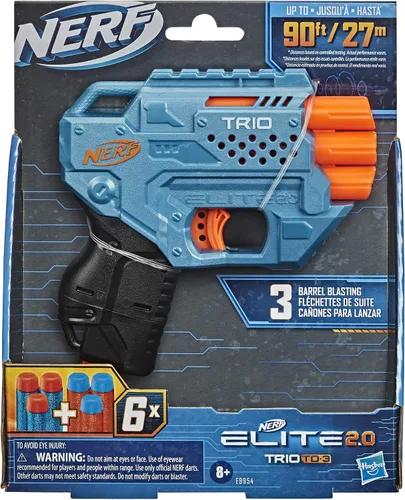 Miniatura 2 de Nerf Elite 2.0 Trio SD-3 Blaster – Incluye 6 dardos oficiales – 3 barriles – Riel táctico para personalizar la capacidad