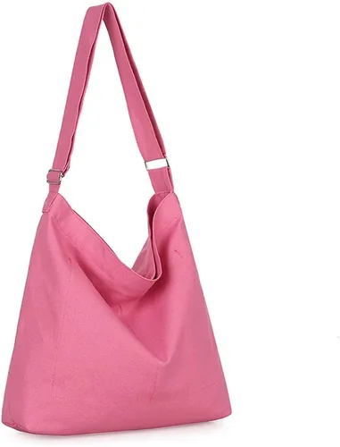 Miniatura 158 de Covelin - Bolsa de hombro informal de lona para mujer, estilo bohemio y retro, bolsa de mano, bolso cruzado, tamaño grande
