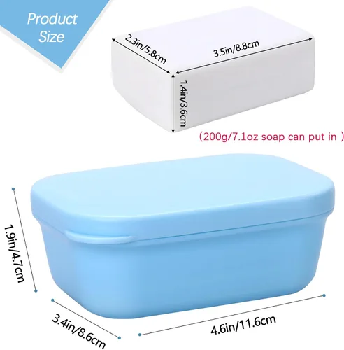 Miniatura 2 de Paquete de 1 contenedor de viaje de jabón, estuche portátil para jabón, caja de jabón a prueba de fugas, plato ahorrador de jabón con tapa, soporte