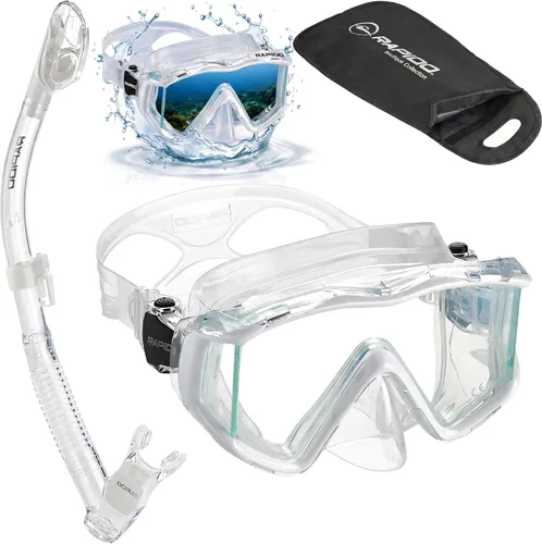 Miniatura 6 de Phantom Aquatics Rapido Clareza Máscara de Tres Lentes y Snorkel Combo