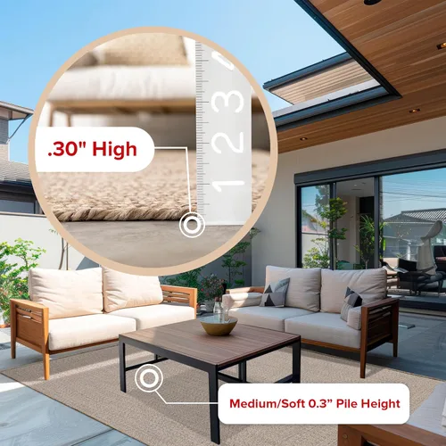 Miniatura 5 de nuLOOM Wynn Alfombra de Área Trenzada para Interiores/Exteriores, 3x5, Bronceado Wynn Tan