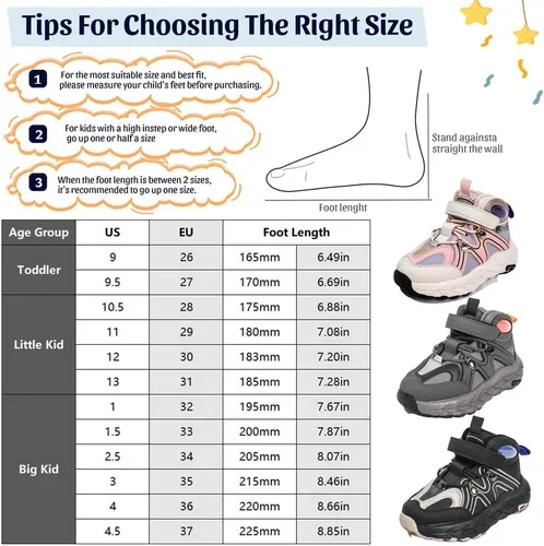 Miniatura 6 de Zapatos de senderismo para niños, antideslizantes, fáciles de poner, cómodos zapatos para caminar para invierno, niñas y niños pequeños y grandes