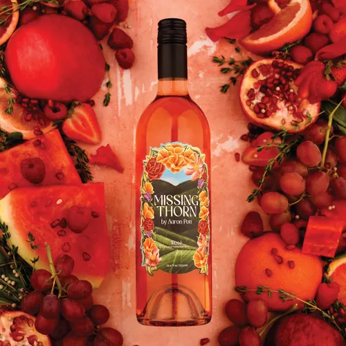 Miniatura 4 de Missing Thorn Vino rosado de Zinfandel sin alcohol de Aaron Pott – Sip Clean vino sin alcohol con bayas y notas de naranja sanguina – Bajo azúcar