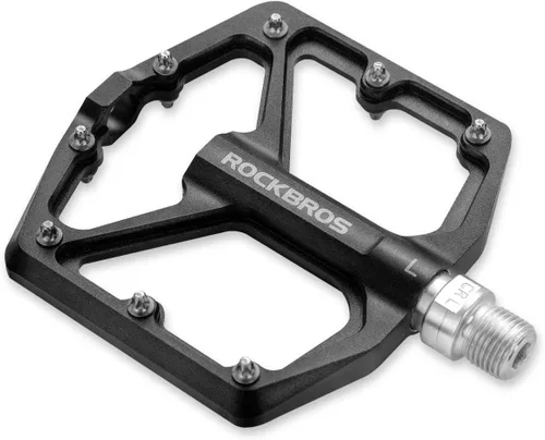 ROCKBROS Pedales de Bicicleta de Montaña Pedales MTB Pedales Planos de Bicicleta de Aluminio 9/16" Rodamiento Sellado Plataforma Ligera para