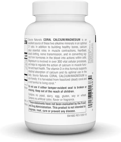 Miniatura 4 de Source Naturals Calcio Coral con Cápsulas de Magnesio, 90 Cápsulas