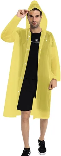 Miniatura 11 de Abrigos de lluvia (paquete de 2) – Ponchos de lluvia reutilizables de EVA para adultos, chaquetas impermeables para hombres y mujeres
