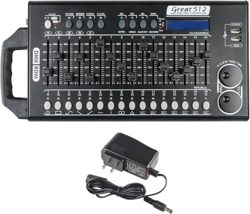 Miniatura 2 de Controlador de luz de escenario DMX 512 - Controlador de luces DMX de 512 canales con programa integrado y función de interruptor DIP RDM