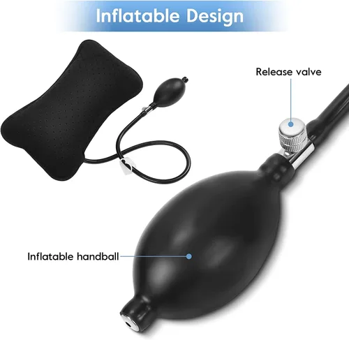 Miniatura 3 de Ibluelover Almohada inflable de apoyo lumbar, cojín de espalda portátil con bomba de mano, bolsa de cintura lavable transpirable para la parte