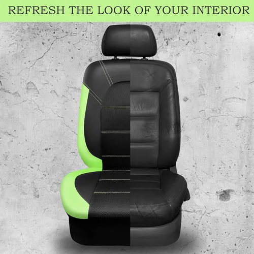 Miniatura 3 de CAR PASS Fundas de cuero para asientos delanteros solamente, con fundas de asiento delantero de malla de aire, transpirables, fundas de asiento Verde