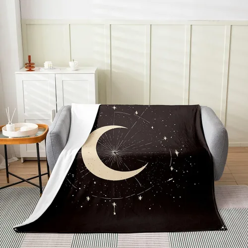 Miniatura 12 de Sun Moon - Manta de franela de forro polar de 40 x 50 pulgadas, para niños, bohemia, exótica, para todas las estaciones, para sofá, sofá, manta