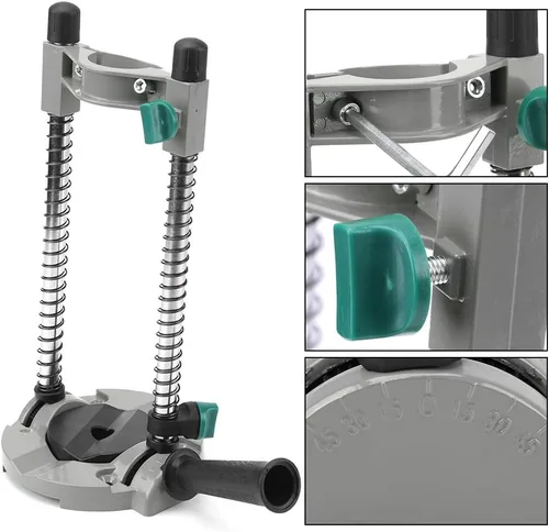 Miniatura 6 de Akozon Soporte de taladro de ángulo ajustable de 45 grados para taladro eléctrico