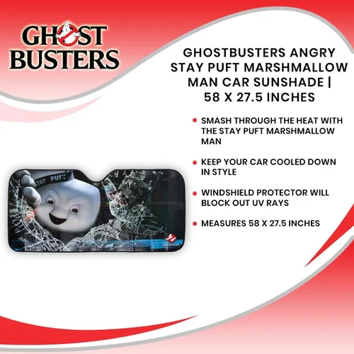 Miniatura 7 de Ghostbusters Angry Stay Puft Marshmallow Man - Parasol para automóvil 58 x 27.5 pulgadas
