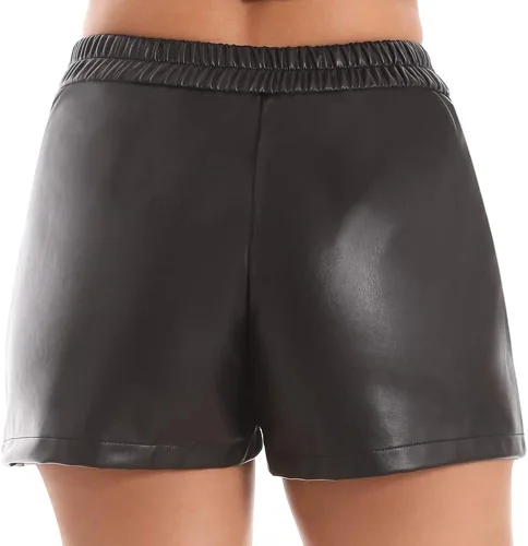 Miniatura 5 de Everbellus Pantalones cortos sueltos con cintura elástica y bolsillos para mujer, Negro